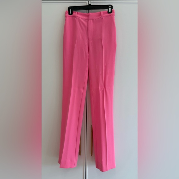 Cinq a Sept Kerry Crepe Straight Leg Pants 4 Neon Pink - Picture 8 of 15
